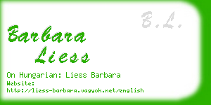 barbara liess business card